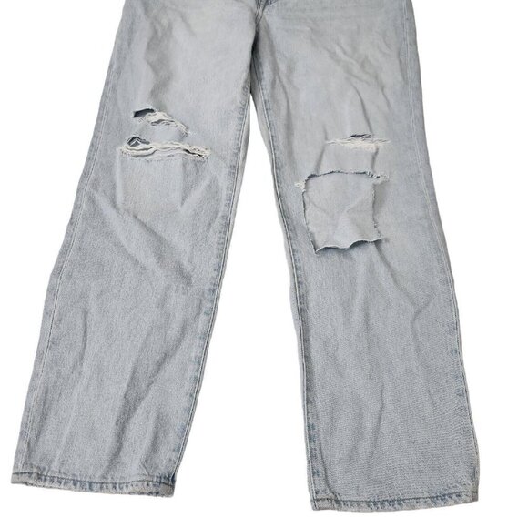 Madewell Jean Womens 28 Perfect Vintage Straight High Rise Distressed Light Wash - Picture 2 of 14